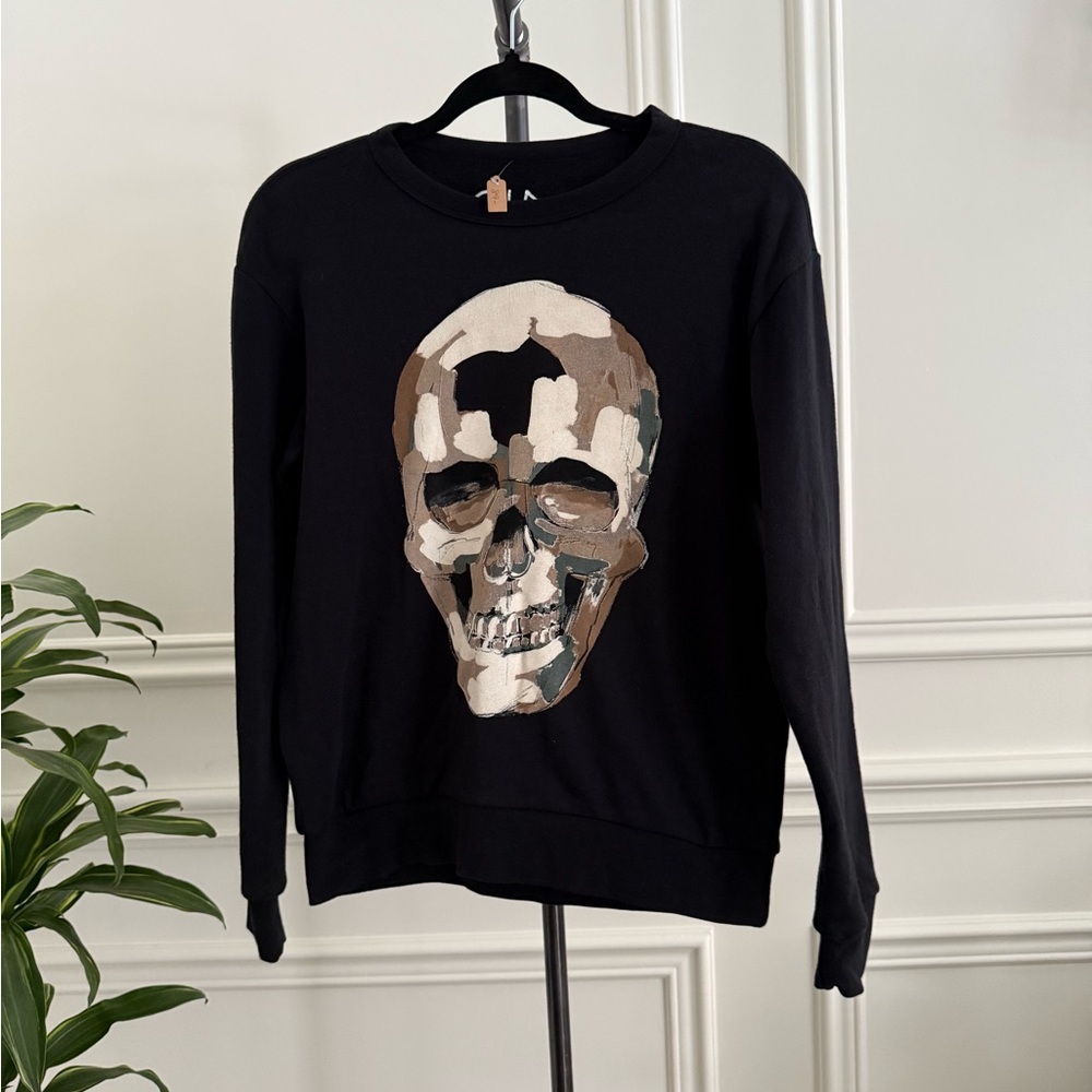 CHASER- Black Skull Sweater
